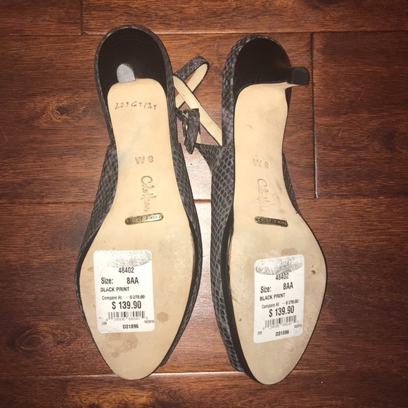 Cole Haan snake skin peep toe heels - Picture 2 of 3